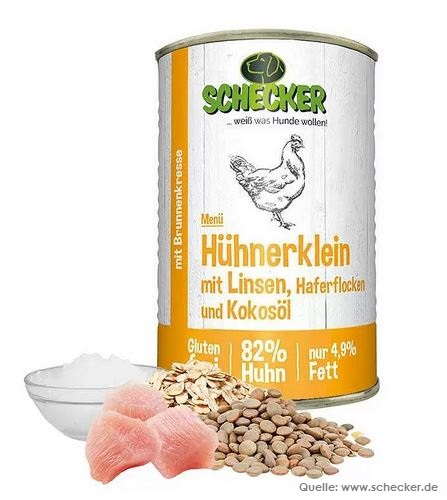 Schecker Menü - Hühnerklein mit Linsen 410g