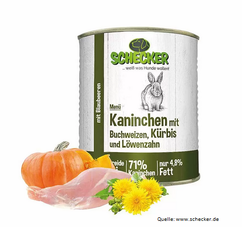 Schecker Menü - Kaninchen mit Buchweizen 820g