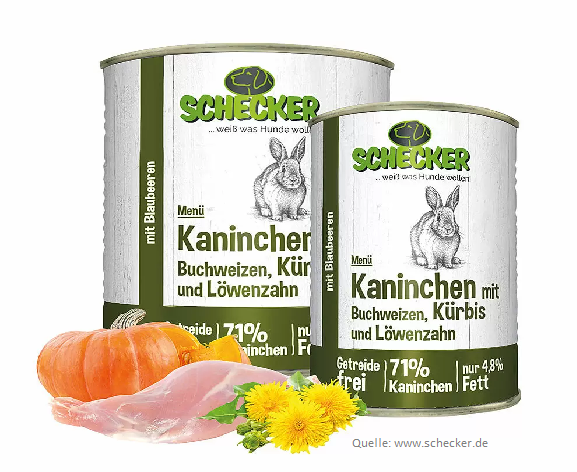 Schecker Menü - Kaninchen mit Buchweizen 410g