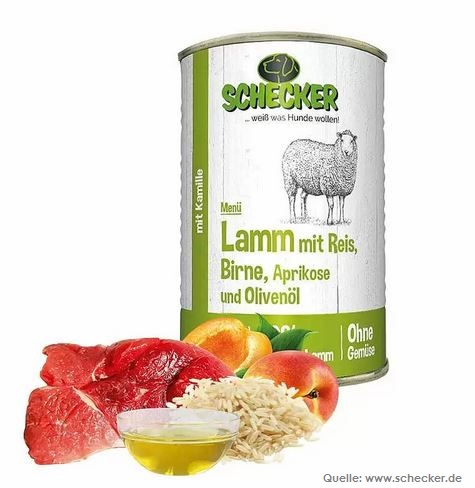 Schecker Menü - Lamm mit Reis 820g